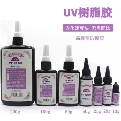 Hard UV Resin Glue Crystal Clear Ultraviolet Curing Epoxy Resin UV Glues Solar Cure Sunlight Activated DIY Jewelry Making Tools
