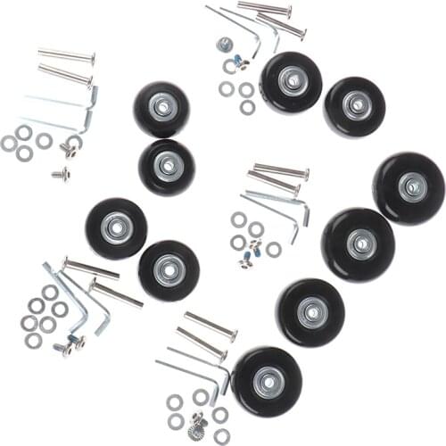 1Set Luggage Wheel Suitcase Replacement Wheels Black with Screw 5Sizes Axles Repair Rubber Travel Luggage Wheel