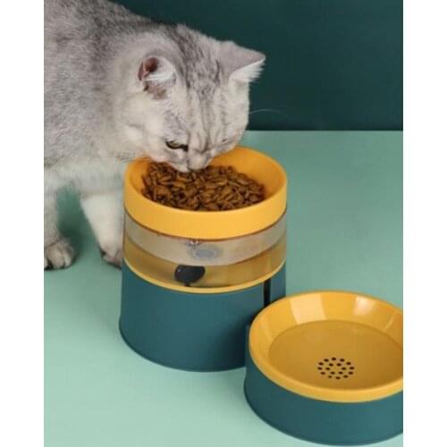 Pet Cat Dog No Spill Automatic Drinking Water Feeder Three-dimensional Anti-fall Protect Neck Drinking Bowl, 3 Colors