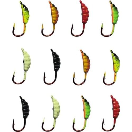 HOT 12PCS/Lot Ice Fishing Jigs Winter Metal Lures Bait Jigging Lures Fishing Accessories 2.2cm 1.4G