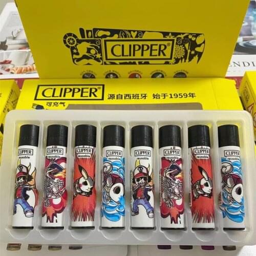 Clipper Creative Lighter Personality Grinding Wheel Butane Windproof Lighter Cigar Accessories Men’s Gift (Airless)
