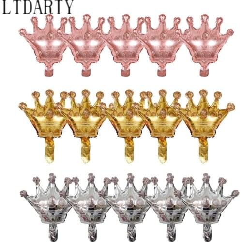 15pcs Mini Crown Aluminum Foil Balloon Golden Silver Rose Gold Crown Christmas Wedding Birthday Party Decoration 30x30cm