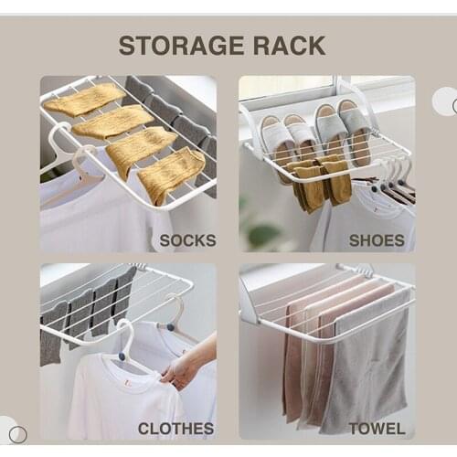 Multifunctional Foldable Drying Rack Household Indoor Outdoor Balcony Adjustable Shelf Clothes Towel Shoe Hanger ALI88