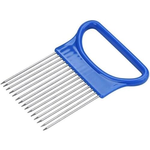 Multifunction Onion Cutter Stainless Steel Plastic Tomato Metal Accessories Cutter Slicer Needle Meat Vegetable Kitchen Gad H4V7