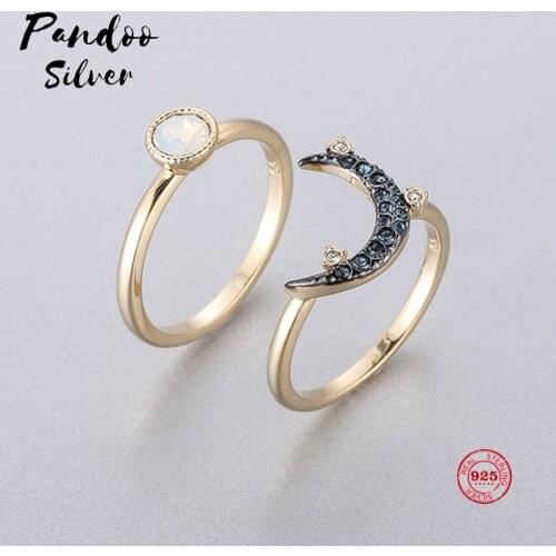 Fashion Charm Pure 925 Silver Original 1:1 Copy, Romantic Stars Gorgeous Rhyme Combination Ring Ring Female Luxury Jewelry Gifts