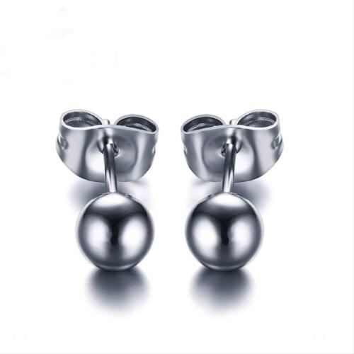 New arrival! fashion lady earring ball beads 5MM/6MM/8MM Beads jewelry silver color stainless steel jewelry big earring se88