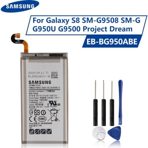 Original Samsung Battery EB-BG950ABE EB-BG950ABA For Samsung GALAXY S8 SM-G9508 G9508 G9500 G950U SM-G G Project Dream 3000mAh