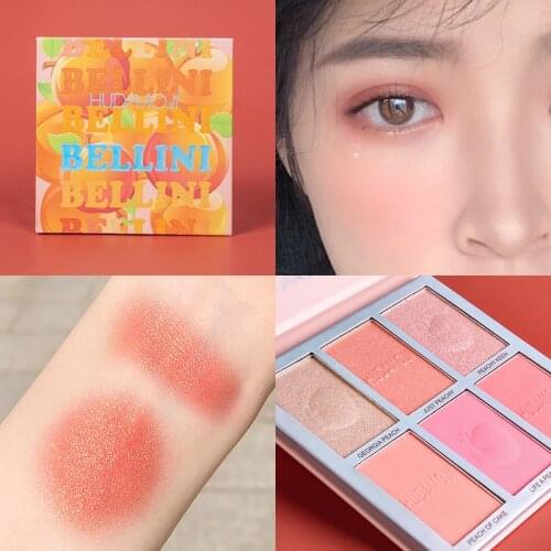 Peach Blush Palette Highlight Blush Nose Shadow Silhouette Brighten Eyeshadow All-in-one Repair Long Lasting Face Makeup TSLM1