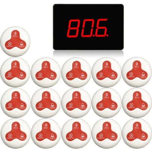 Ycall Restaurant Pager Wireless Calling Paging System 1 Host Display 16 Table Bells Call Button Customer Service