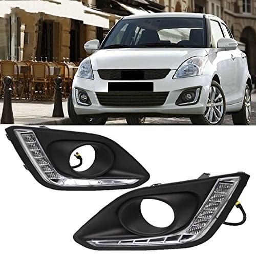 Fog Cover LED Daytime Running Lights Car LED DRL Driving for Suzuki Swift 2013-up