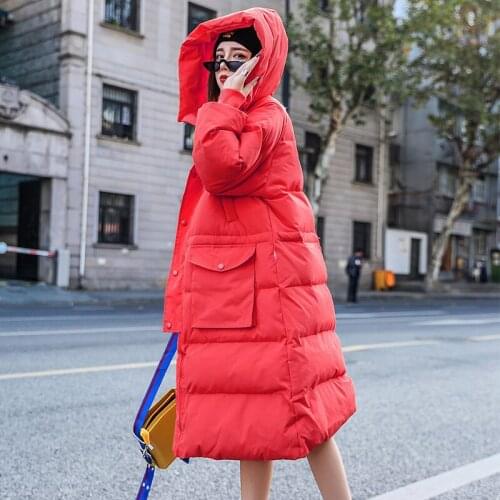 Oversize Down Jackets Women Winter Down Cotton Parka Coats Womens Casual Loose Down Cotton Coat Female Hooded Cotton-padded Coat