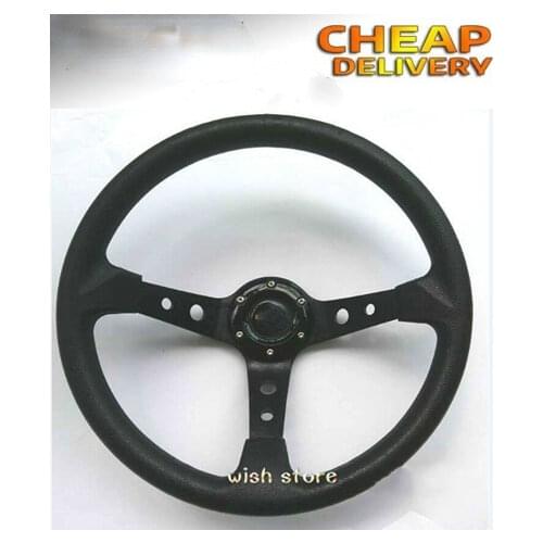 6 bolts 350mm PVC Steering Wheels (Color: Black)