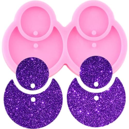 L/M/S Super Glossy Circle Earring Silicone Mold Keychain Making Mould DIY Necklace Jewelry Epoxy Crafting Keychains Molds