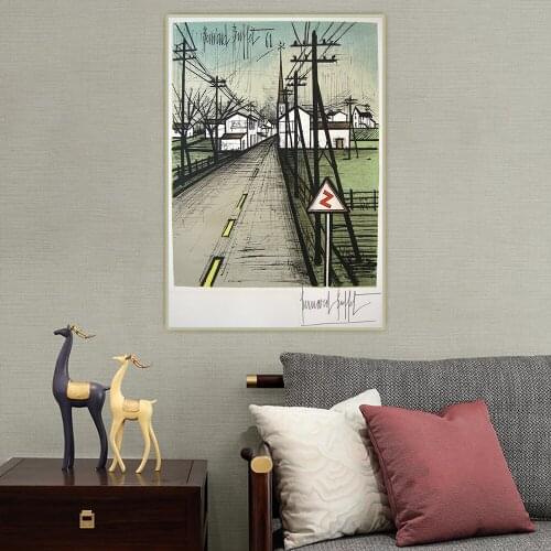 The road 1961 by Bernard Buffet Canvas Oil Painting Artwork Aesthetic Decorative Picture Wall Hanging Decor Home Decoration