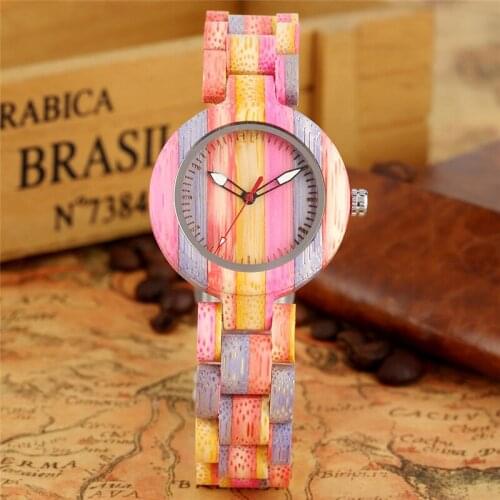 Fashion Delicate Wooden Women Bracelet Watches Luminous Pointer Clock Quartz Movement Wristwatch Full Wood Band Reloj for Lady
