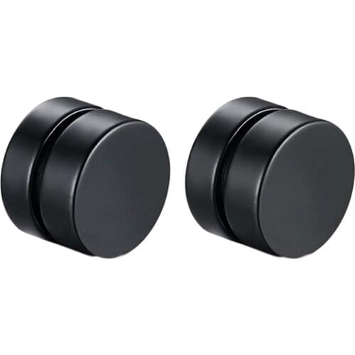 1 Piece Fashion Stronge Magnet Magnetic Ear Stud Non Piercing Clip Black Earrings Fake Earrings Gift For Men