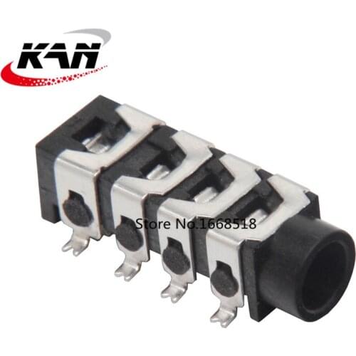 10PCS PJ-313D PJ313 SMD 6Pin SMT 3.5mm Female Audio Connector Stereo Black and Green Headphone Jack