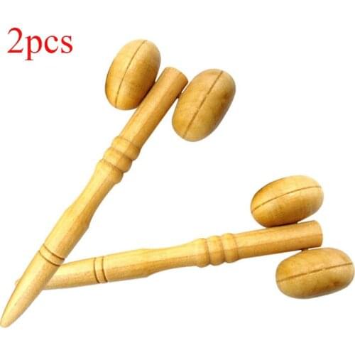 2Pcs Wood Two Wheels Women Girls Gift Manual Nose Face Mini Massager Self-Massage Tool