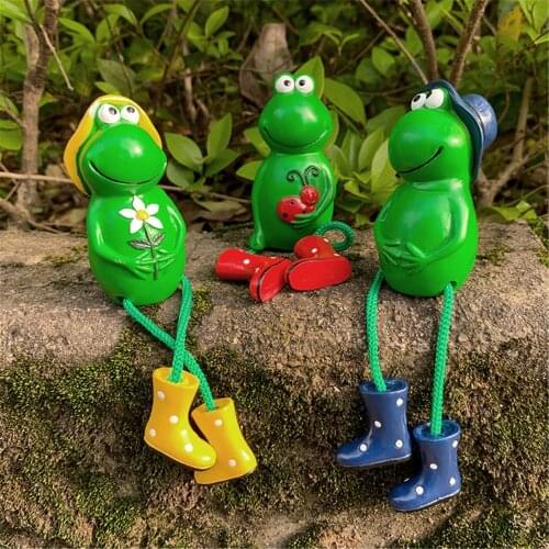 3pcs Kawaii Creative 3D Resin Frog Figurines Sitting Frog Crafts Ornaments For Home Decor Resin Frog Home Accessories