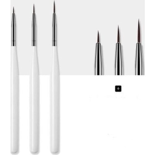 3Pcs/lot Brushes For Manicure Gradient Acrylic Painting Brush For Nail Brush UV Gel Flower Drawing Pen Nail Art Tool