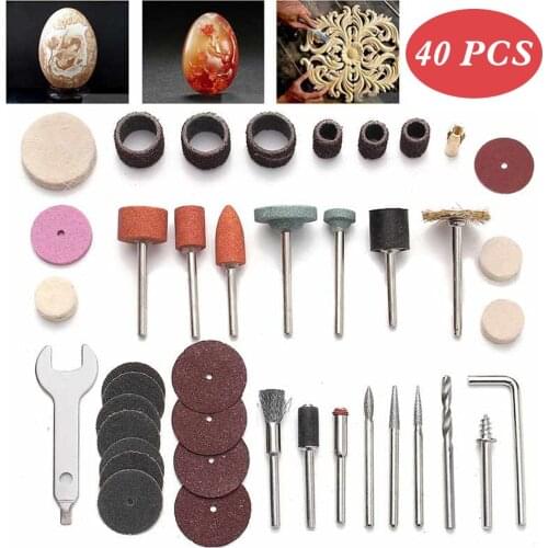 40pcs Engraving Electric Rotary Tool Accessories Set Grinder Head For Sanding Grinding Polishing Cutting Bit Multi Tool