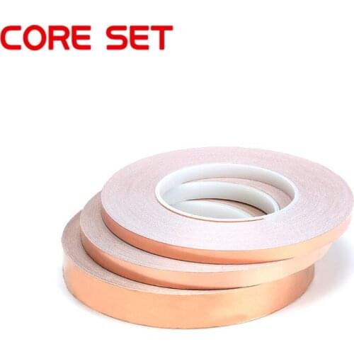 50 Meters 5/8/10/20mm Single Side Conductive Copper Foil Tape Strip Adhesive EMI Shielding Heat Resist Tape