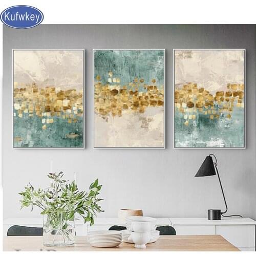 Abstract Golden art 5d diy Diamond Painting full square round drill 3d Diamond Embroidery mosaic diamond set 3 piece set