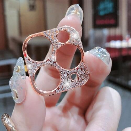 Diamond Camera Lens Protector Flim For iphone 12 Pro Max 12 Mini 5G 11 Pro Max Luxury Glitter Rhinestone Shiny Camera Lens Case