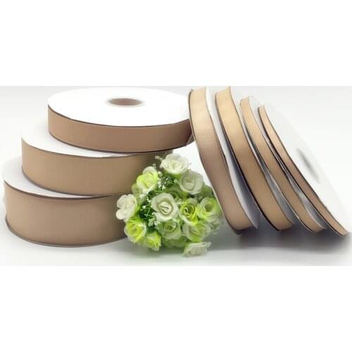 5Yards Khaki 6mm 10mm 15mm 20mm 25mm 38mm 50mm Wide Monochrome Grosgrain Ribbon Hair Bows Wedding DIY Crafts