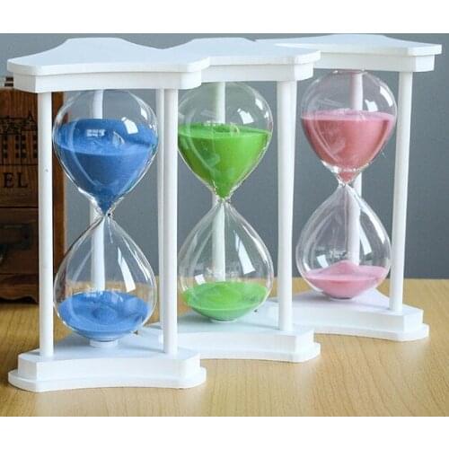 15/30/45/60min Glass Hourglass Wood Sand Timer Tea Clock Home Decor Birthday Day Gift Ampulheta Reloj De Arena Craft Ornaments