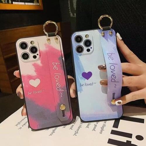 Official Wristband TPU Case For iPhone 11 Pro Max Painted Love Phone Case for iPhone 12 Pro XS XR iPhone 7 X 8 SE 2020 Capa