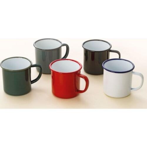 D 8cm Enamelled Cup Coffee Cup with Handle Tea Cup Milk Classic Enamel Cup Breakfast Cup Water Cup 350ml