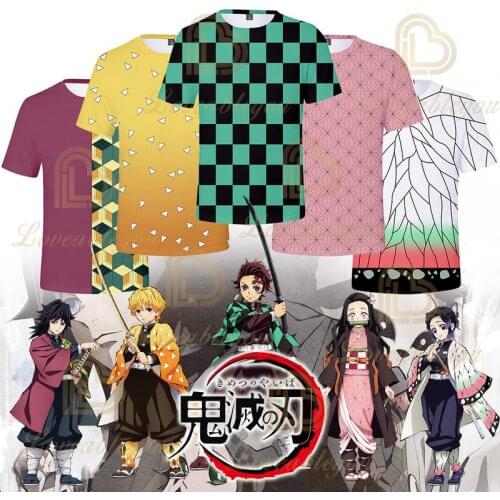 Kids Boys Devils Killer T-shirts 3d Print Cosplay Japanese Ghost Blade Children Summer Short Sleeve Tshirts Anime Clothes