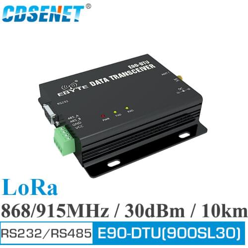 E90-DTU(900SL30) LoRa Relay RS232 RS485 868MHz 915MHz 1W Long Range Modbus Transceiver and Receiver RSSI Wireless RF Transceiver