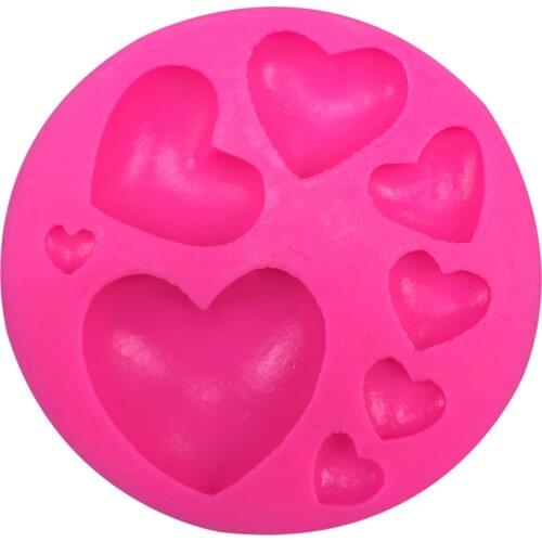 Heart-shaped 3D Reverse sugar molding silicone mould for polymer clay molds chocolate cake decoration tools FT-0392