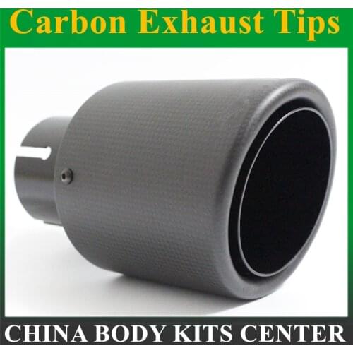 Car Exhaust Tail Pipes Matt Carbon Muffler Tip Tail End Stainless Steel Straight Flange Black For Bmw F30