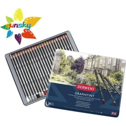 Graphitint 12 24 color Pencil lapis de cor Charcoal Pen Student Art Sketch Painting Supply derwent Draw graphic paint pencil