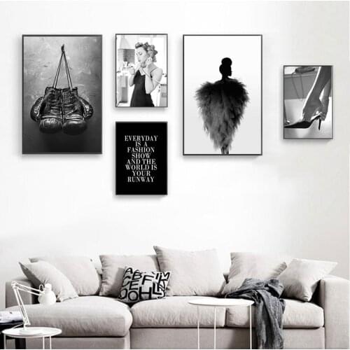 Black White Swimming Girl Vintage Camera Fashion Quotes Canvas Art Print Nordic Wall Picture Painting Modern Home Decor