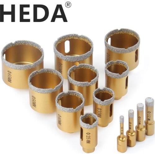 6-65mm 1PC M10 Thread Shank Dry Vacuum Brazed Diamond Drilling Core Bit For Drilling on Ceramic Tile Hole Saw Granite Marble