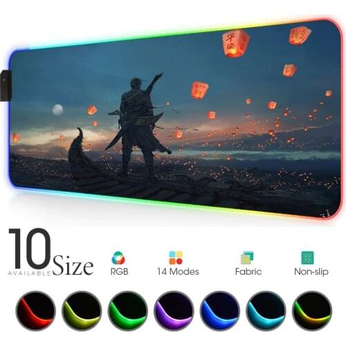 Interstellar RGB Mouse Pad Black Gaming Accessories Large LED MousePad Desk Mats PC Desk Play Mat with Backlit Rubber computer