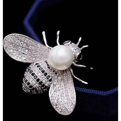 Red Trees Brand Fashion Cute Insect Bee Brooches Jewelry For Men In Box Package High Quality