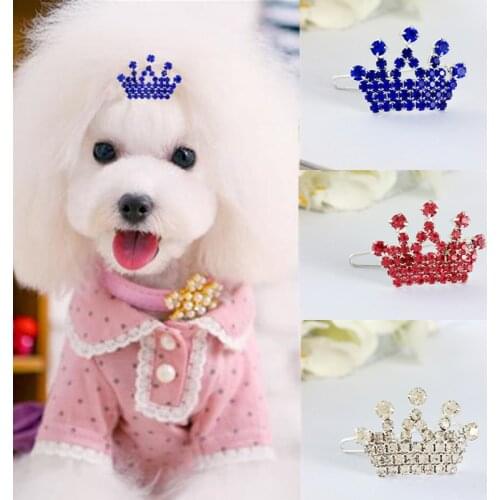 Fashion Dog Accessories Pet Grooming for Puppy Beautiful Dog Hair Clip Crown Bow Pet Hairpins Dog Multicolor Cat Headwear