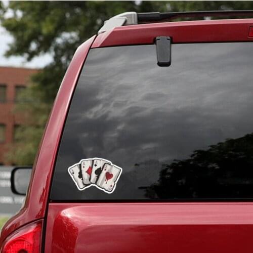 Cartoon Playing Cards A Decal PVC Motorcycle Car Sticker for Geely Emgrand 7 X7 EC7 Atlas Boyue CK2 GC6