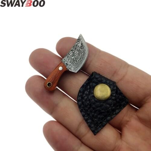 Swayboo Keychain Knife Kitchen Small Mini Portable EDC Fixed Blade Real Letter Cutter Knife Pattern Accessories Crafts Gift
