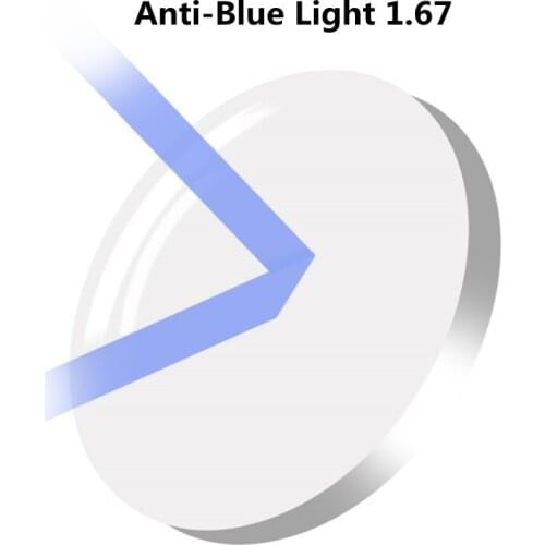1.67 Index Blue Light Blocking Resin Prescription Lens Scratch Resistant Anti Blue Light Computer Myopia Hyperopia Optical Lens