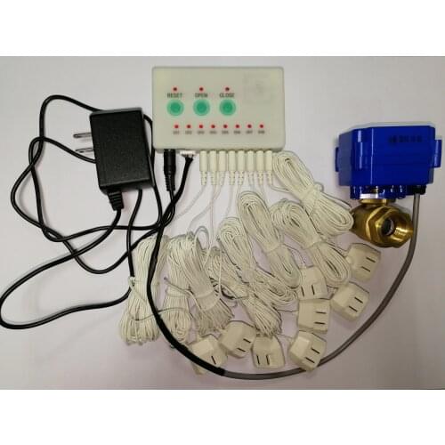 Full bore BSP DN15 DN20 DN25 brass SS304 CWX-15N water leakage detection valve with control box