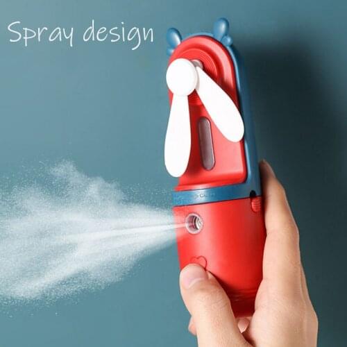 Portable 2 In 1 Mini Fan Humidifier USB Rechargeable Handheld Fan Water Spray Mist Fan Face Steamer Air Conditioner for Outdoor
