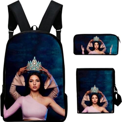 Eva queen Merch Boys Girls Backpack 3pcs/Set Children Teenager Students School Bag And Messenger Bag And Pencil Case