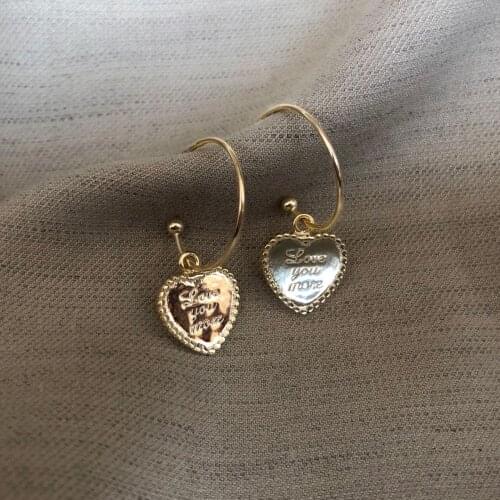 925 sterling silver earring fashion French simple love smiley big drop earring personality temperament woman girl ear jewelry