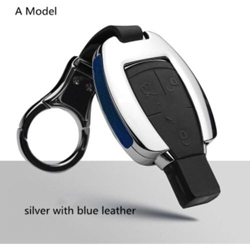 Alloy leahter For Mercedes for Benz W203 W204 W212 C180 GLK300 CLS CLK CLA SLK C S E Class Remote Smart Car key Case Cover